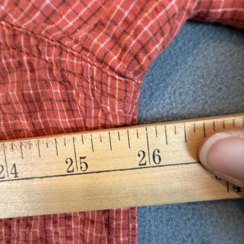 Columbia Shirt Mens XXL Orange Grid Plaid Short Sleeve Cotton Fishing Outdoor - Picture 7 of 11